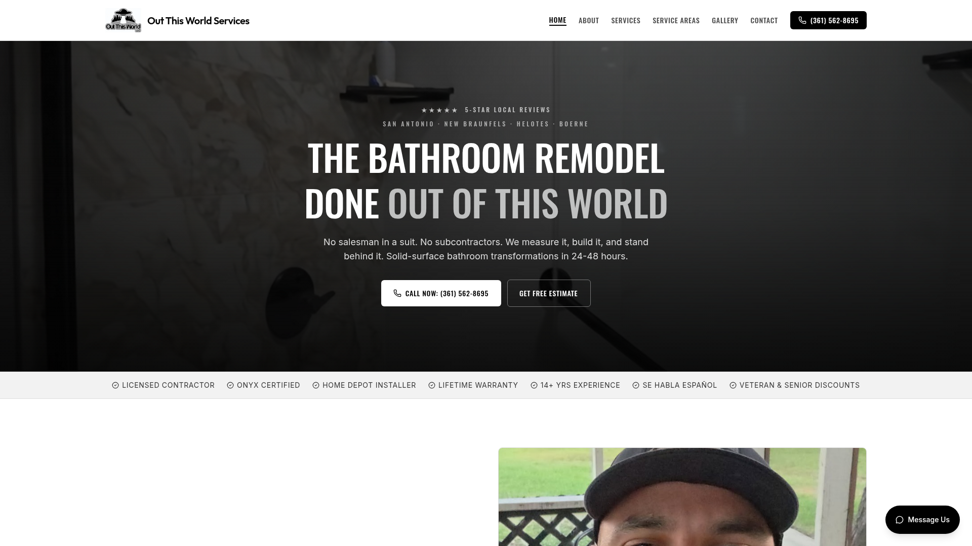 Out This World Services website screenshot